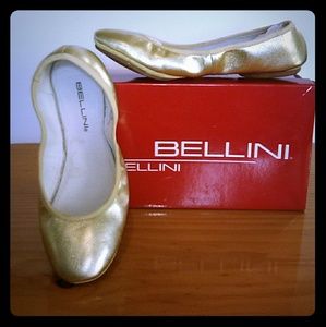 Bellini gold ballet flats. Leather. 8.5